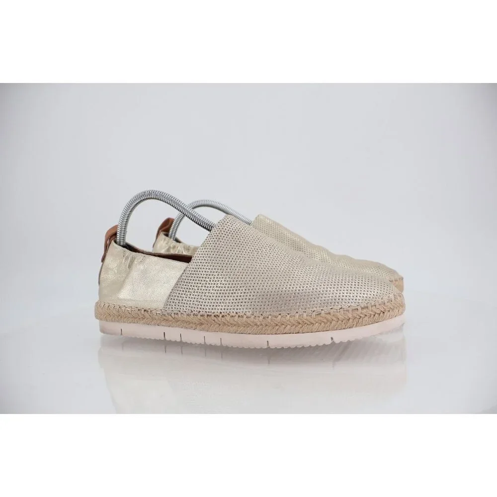 Gentle Souls Women's 10 Lara A-Line Sporty 2 Espadrilles Gold Leather Flats